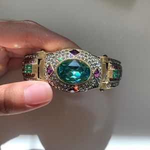 Heidi Daus Bedazzled Green and Gold Bracelet